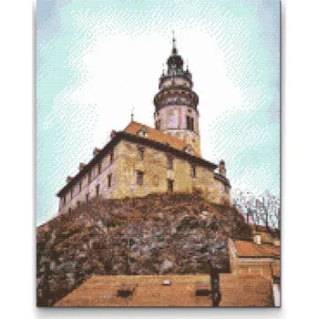 Diamantové malování Painting Queens Diamantové malování Zámecká věž v Českém Krumlově, 30 × 40 cm, s rámem, hranaté