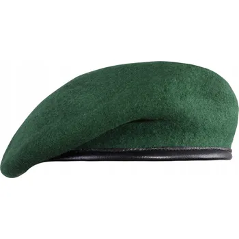 Čepice Vlněný vojenský baret lisovaný MFH Commando Zelený 58