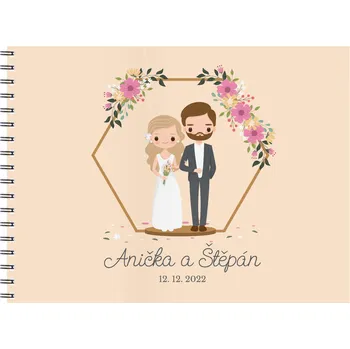 Fotoalbum Svatební fotoalbum novomanželé Barva: Meruňková