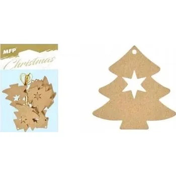 Vánoční dekorace DŘEVĚNÉ OZDOBY NA VÁNOČNÍ STROMEK 12 KS MFP