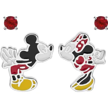 Náramek DISNEY Minnie a Mickey Mouse set náušnic stříbrný SS00004SRRL.CS