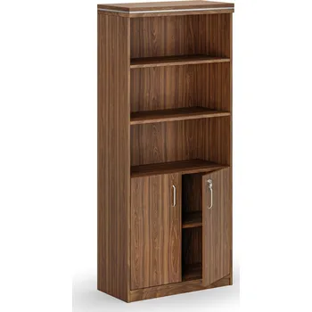 Kancelářská sestava Kombinovaná kancelářská skříň ARRISTO LUX, 800 x 400 x 1836 mm, ořech