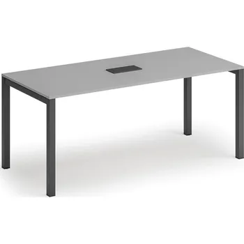 Konferenční stolek Jednací stůl PRIMO SQUARE, 180x80 cm, šedá + stolní zásuvka TYP VI, černá