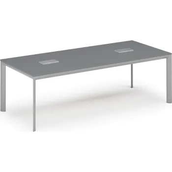Kancelářská sestava Jednací stůl PRIMO INVITATION, 240x120 cm, grafit + 2x stolní zásuvka TYP VI, stříbrná