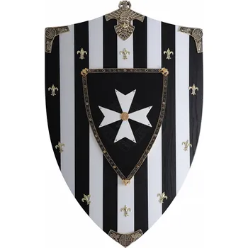 Replika zbraně Art Gladius Dřevěný štít Maltézský řád