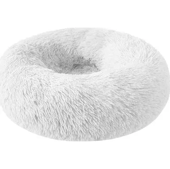 Petproducts Bílý fluffy pelíšek, 58 × 58 × 14 cm