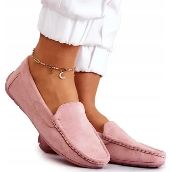Dámské mokasíny Růžové semišové mokasíny s profilovanou stélkou, velikost 37