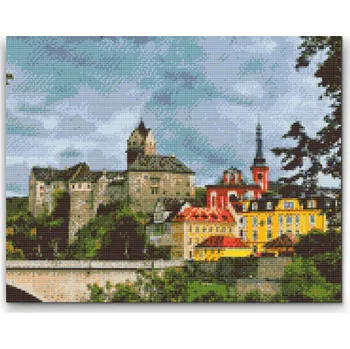 Diamantové malování Painting Queens Diamantové malování Hrad Loket 2, 40 × 50 cm, s rámem, hranaté