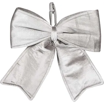 LAALU Vánoční ozdoby - mašle MAXI, stříbrná, 30 x 34 cm