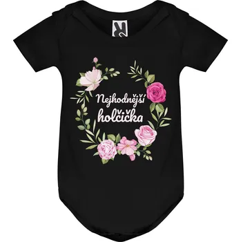 Kojenecký body Kojenecké body holčička růže Barva: Černá, Velikost: 18M