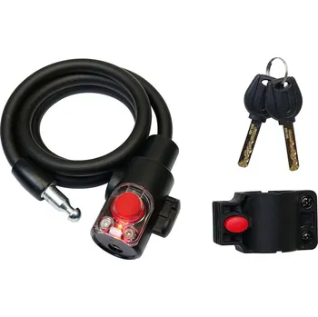 Zámek na kolo Richter Czech RL.585.10x1000.CRN ocelový lankový zámek se zadním světlem, 10 x 1000 mm