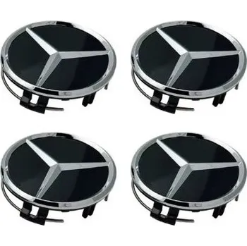 Tuning MJakes středové krytky kol hvězda černé 75 mm pro vozy MERCEDES BENZ