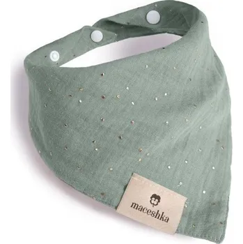 Dětské zboží Slintáček Maceshka jednoduchý Khaki, zlatý puntík