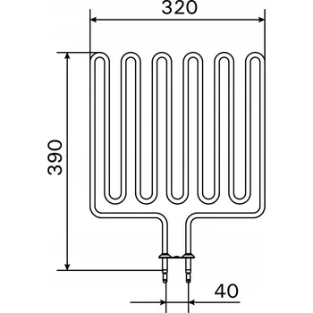 Topné těleso, spirála pro saunová kamna L23, L26, L30, 2500W/230V