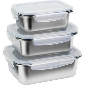Dóza na potraviny Siguro Steel Seal Sada dóz na potraviny 0,8 l + 1,2 l + 1,78 l, 3 ks