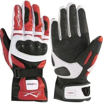 Moto rukavice A-PRO PRECISION GU-PSWR bílo-červené moto rukavice 3XL