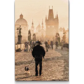 Diamantové malování Painting Queens Diamantové malování Praha Karlův Most, 40 × 60 cm, s rámem, hranaté