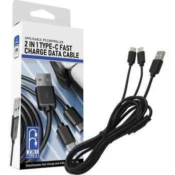 Napájecí kabel Nabíjecí USB-C kabel 2v1 k ovladači černý 2 m