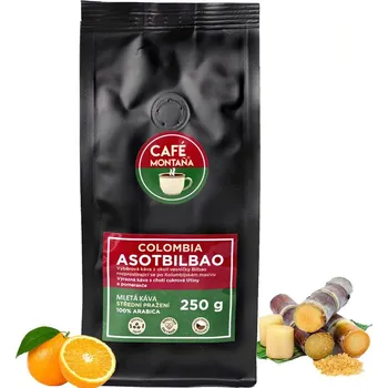 Káva Café Montaña Colombia Asotbilbao, mletá káva Velikost balení: 250g, Hrubost mletí: Turecká káva