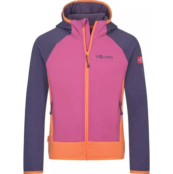 Chlapecká mikina TROLLKIDS DĚTSKÁ HYBRIDNÍ MIKINA TROLLKIDS, SEILAND, VIOLET BLUE / MALLOW PINK / PAPAYA Velikost: 128