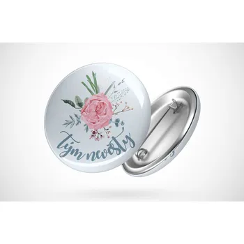 Party dekorace Rozlučková placka růžová růže Průměr placky: 25 mm