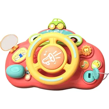 Hračka pro nejmenší Bavytoy Interaktivní volant se světlem a zvuky červený