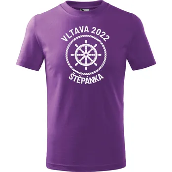 Dětské tričko pro vodáky kormidlo Barva: Fialová, Velikost: 10