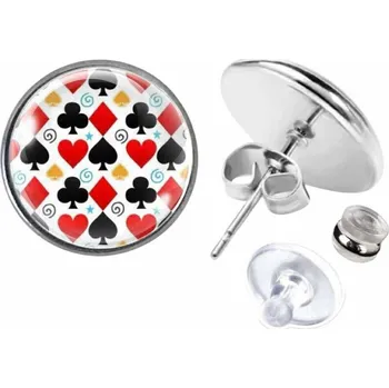Náušnice Peckové náušky Náušnice z chirurgické oceli 14 mm, Karetní vzor