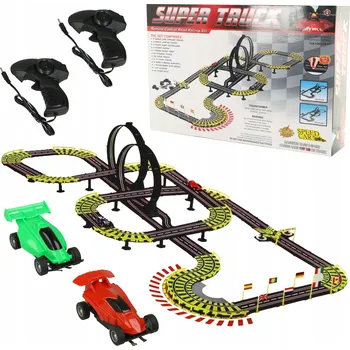 autodráha Závodní autodráha GIGANT pro 2 auta + 2x ovladač, počítadlo kol, délka 1157 cm