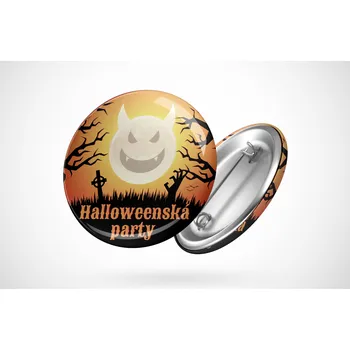 Halloweenská placka měsíc Průměr placky: 25 mm