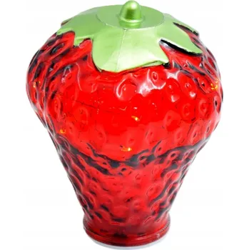 Lampička Dekorativní LED noční lampička ze skla, JAHODA / na baterie