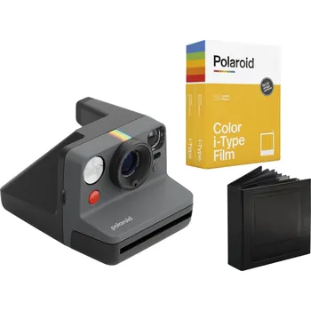 Analogový fotoaparát Polaroid Now Gen 3 Black bundle (s fotoalbem a fotopapíry)