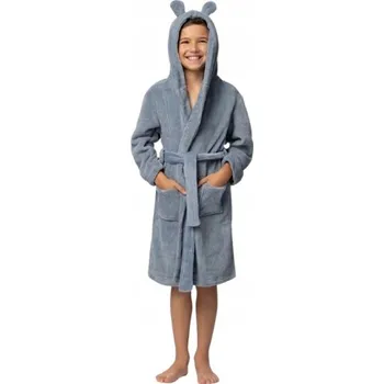 Dámský župan ENVIE Dětský župan s kapucí BEAR modrý velikost 158/164