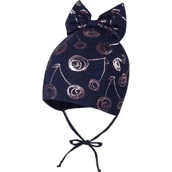 Kojenecká čepice Broel dětská čepice s mašlí Marzena tmavě modrá 45 cm