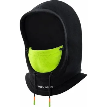 Pokrývka hlavy ROCKBROS Zimní lyžařská a cyklistická kukla ČERNÁ
