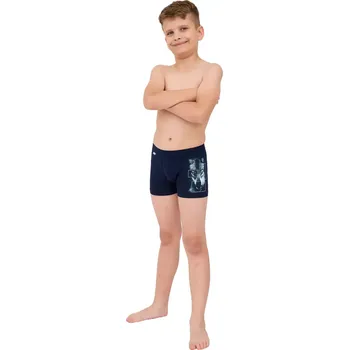Chlapecké spodní prádlo Chlapecké boxerky Cornette Young Wolf modré velikost 158/164