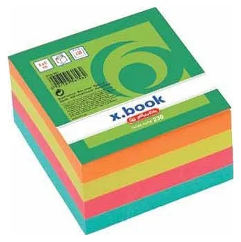 Samolepící bloček HERLITZ x.book 8 x 8 x 3 cm, 230 lístků, mix barev