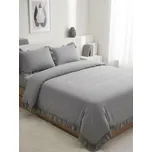 Sinsay - Sada povlečení s volánky a jemnou strukturou - šedá - 920JM-90X - 920JM-90X-ONE