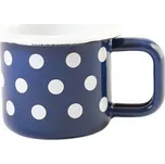 Olymp, Jihočeský plecháček, smaltovaný hrnek 5 cm, 0,1 l, tmavě modrý s bílým lemem 219/13c + PUNTÍK