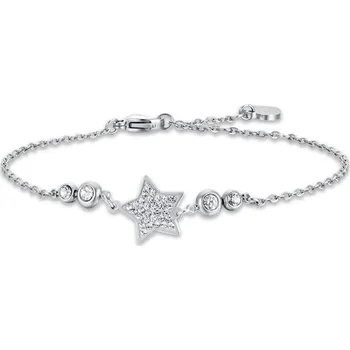 Náramek LUCA BARRA Ocelový náramek s hvězdou a bílými krystaly