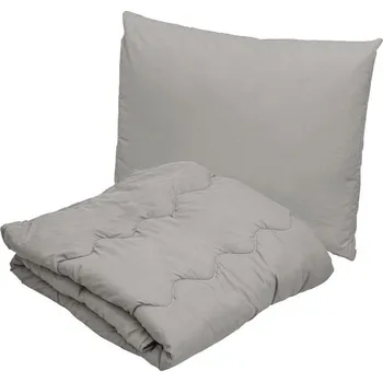 Povlečení Textilomanie Color šedá Celoroční prošívaná přikrývka s polštářem