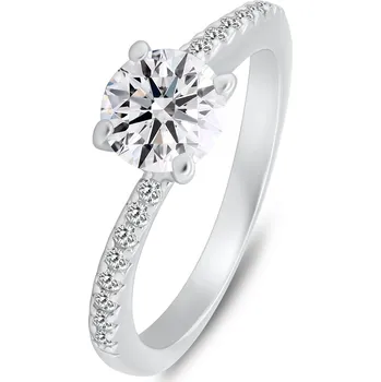 Šperk Brilio Silver Stříbrný zásnubní prsten s čirými zirkony RI138W (Ag925/1000, 2,48 g)