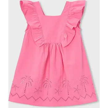Dívčí šaty Dětské bavlněné šaty Mayoral 3939.6L.Mini.PPY2 růžová 30X, vel. 104