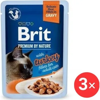 Brit Premium by Nature Cat Delicate Fillets in Gravy with Turkey 3 × 85 g