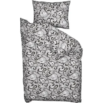 Povlečení TEXTILOMANIE Bavlněné povlečení Orient šedé, na knoflíky