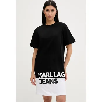 Dámské šaty Bavlněné šaty Karl Lagerfeld Jeans A3W13005 černá 99X, vel. S