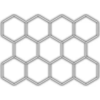 LED osvětlení Escape6 Kompletní LED hexagonové svítidlo bílé 4500 K, rozměr 11 elementů 336 × 238 cm