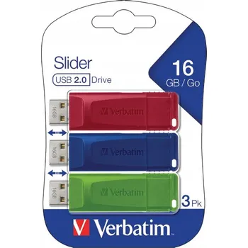 USB flash disk Pendrive Verbatim Slider 16 GB USB 2.0 vícebarevný