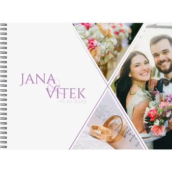 Fotoalbum Svatební fotoalbum trojúhelníky Barva: Fialová