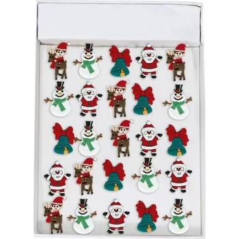 Karnevalový doplněk Guirma Sada svíticích led prstýnků - mix Vánoce 25 ks